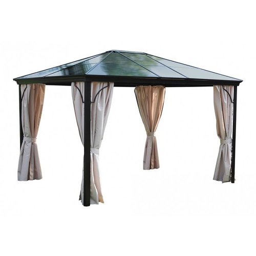 Leco Leco Profi-Paviljoen, frame antraciet, met kunstof dak - Grijs/bruin Leco Leco Profi-Paviljoen, frame antraciet, met kunstof dak - Grijs/bruin