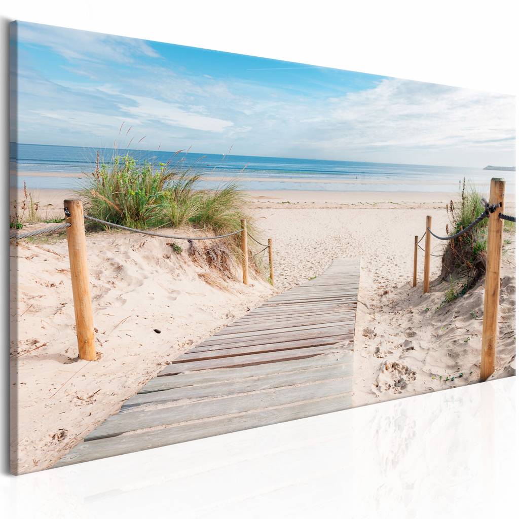 Schilderij - Charmante strand , zee afbeelding