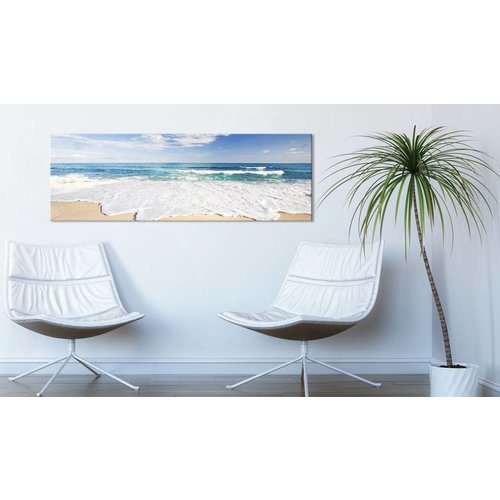 Schilderij - Strand op  Captiva Island , wit blauw Schilderij - Strand op  Captiva Island , wit blauw