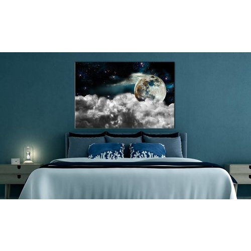 Schilderij - Magische nacht , wolken aarde