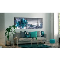 Schilderij - Noordelijke Lelies , blauw grijs , 5 luik