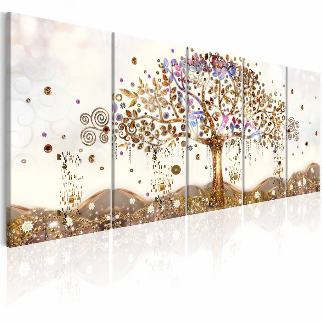 Schilderij - Betoverende Boom , 5 luik afbeelding
