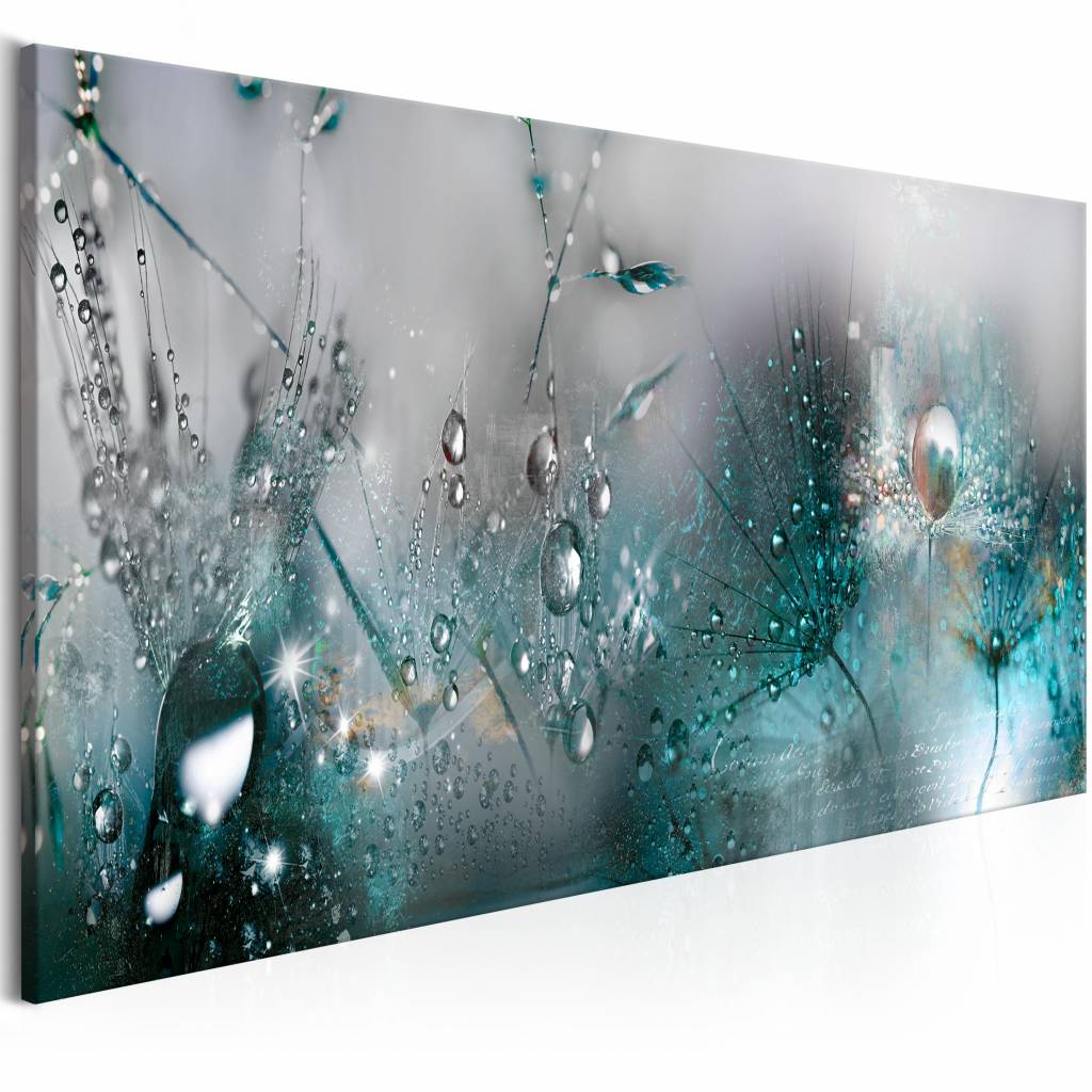 Schilderij - Sonate in het Blauw , paardenbloem afbeelding
