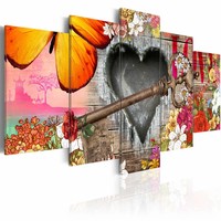Schilderij - Gekleurde Liefde, 5 luik, Multikleur, 2 maten, Premium print