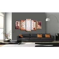 Schilderij - Koffie en kruiden, home sweet home, 5 luik, Multikleur, 2 maten, Premium print
