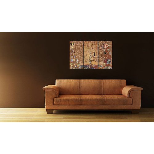 Schilderij - Levensboom, wanddecoratie, multikleur , print op canvas ,3 maten, 3luik