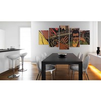 Schilderij - Jazzy NYC, 5 luik, Multikleur, 2 maten, Premium print