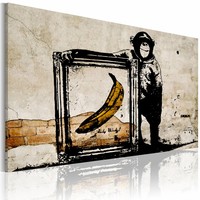 Schilderij - Inspired by Banksy II , wanddecoratie , premium print op canvas