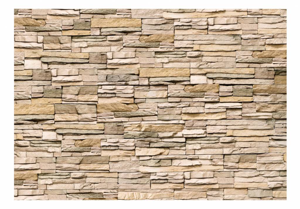 Fotobehang - Decoratieve Stenen muur, in 2 maten, te koop, voor woonkamer en slaapkamer, geen behangtafel nodig, instructies bijgevoegd, eenvoudig aan te brengen, Aanrader afbeelding