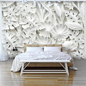Fotobehang - Witte tuin, Wit Fotobehang - Witte tuin, Wit