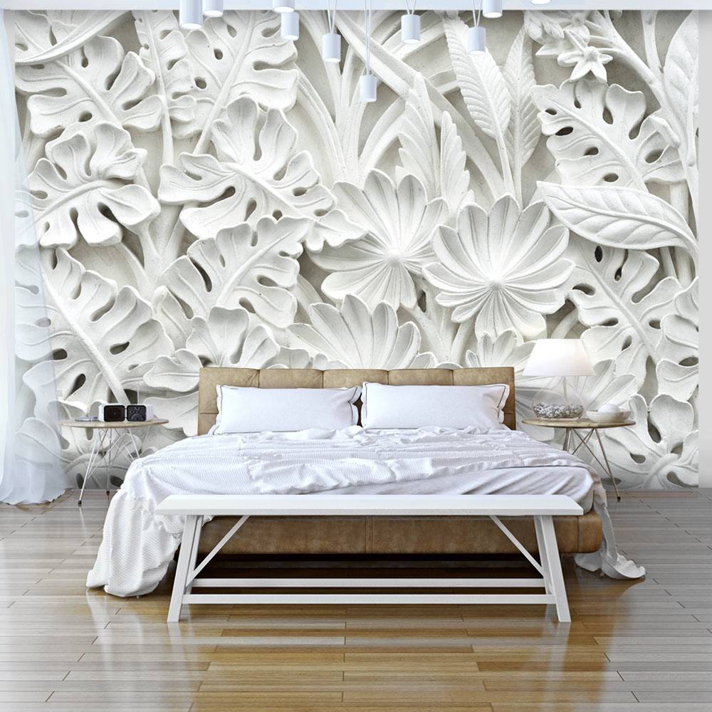 Fotobehang - Witte tuin, Wit afbeelding