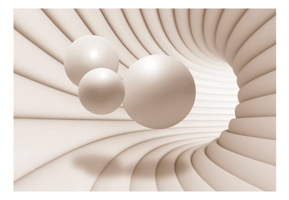 Fotobehang - Ballen in de tunnel, Vliesbehang, 5 maten, Instructie bijgesloten, zeer eenvoudig aan te brengen, geen behangtafel nodig, 3D look afbeelding