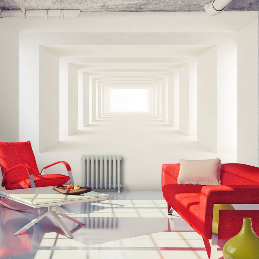 Fotobehang - Naar het licht, Vliesbehang, 3D look,Instructie bijgesloten, zeer eenvoudig aan te brengen, geen behangtafel nodig afbeelding