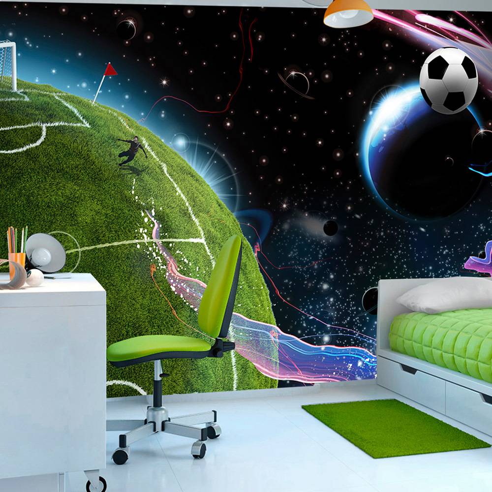 Fotobehang - Space match, voetbal afbeelding
