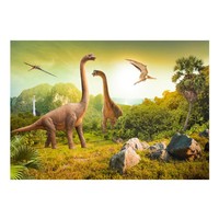 Fotobehang - Dinosaurus , beige groen Fotobehang - Dinosaurus , beige groen