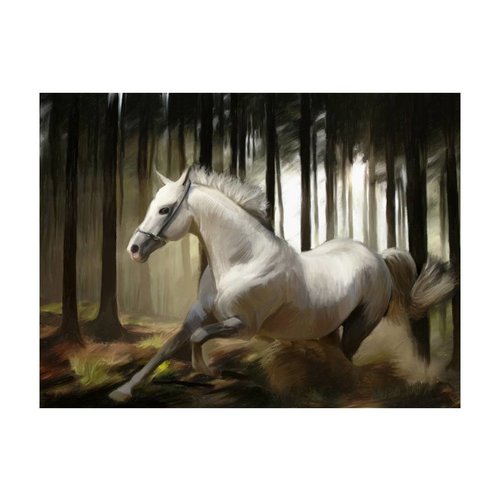 Fotobehang - Schimmel paard , zwart wit