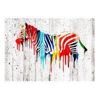Fotobehang - Gekleurde Zebra  , multi kleur