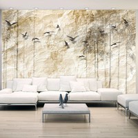 Fotobehang - Papieren wereld , beige zwart Fotobehang - Papieren wereld , beige zwart