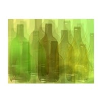 Fotobehang - Groene flessen , bruin