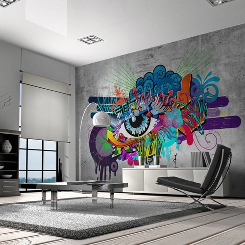 Fotobehang - Graffiti oog Fotobehang - Graffiti oog