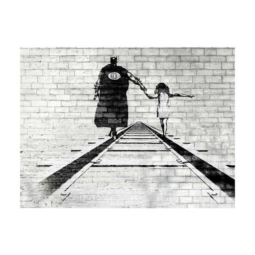 Fotobehang - Super held- Banksy