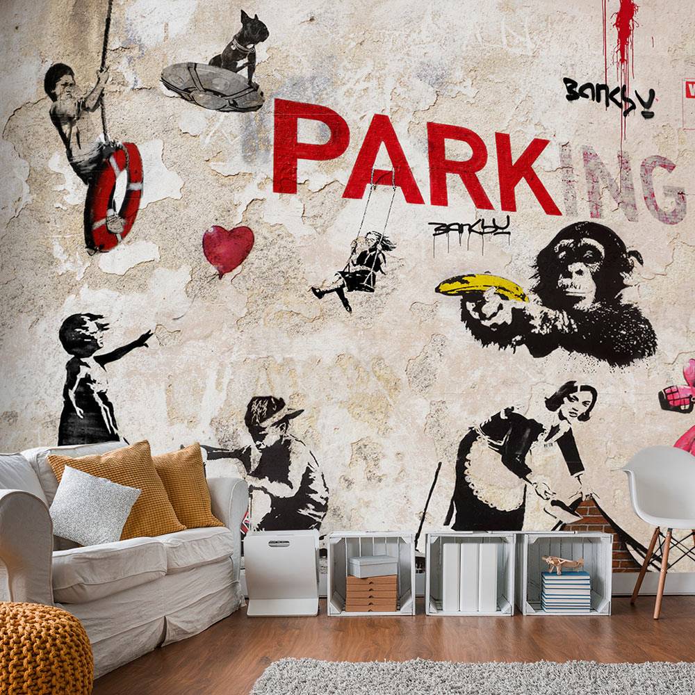 Fotobehang - [Banksy] Graffiti Collage afbeelding