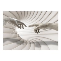 Fotobehang - Touch (Michelangelo) , grijs wit Fotobehang - Touch (Michelangelo) , grijs wit