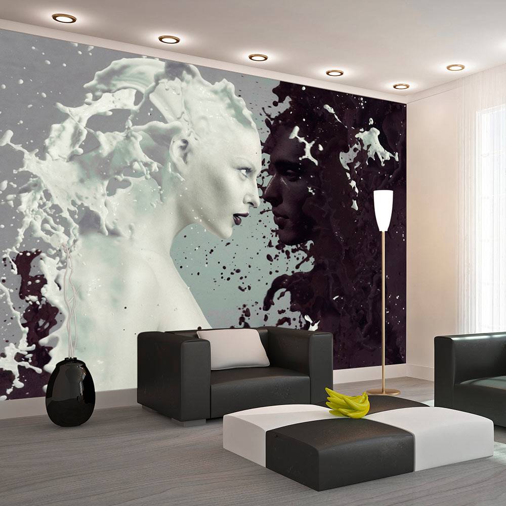 Fotobehang - Licht en donker, zwart wit afbeelding