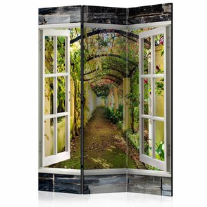 Vouwscherm / Kamerscherm - Geheime tuin 135x172cm , gemonteerd geleverd , dubbelzijdig geprint