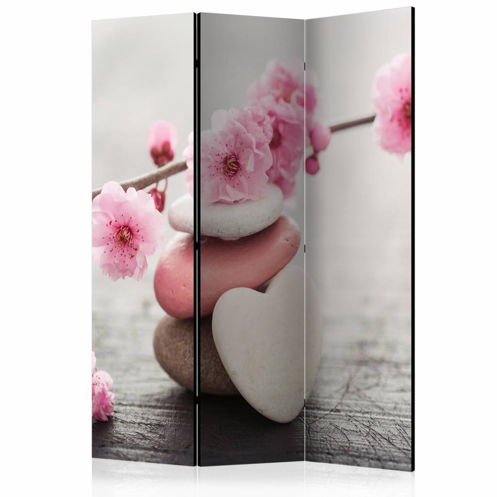 Vouwscherm / Kamerscherm - Zen Bloemen 135x172cm , gemonteerd geleverd, dubbelzijdig geprint afbeelding