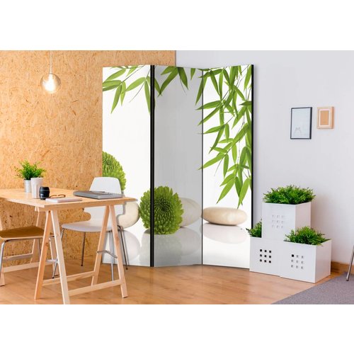 Vouwscherm / Kamerscherm - Groen relax 135x172cm , gemonteerd geleverd, dubbelzijdig geprint