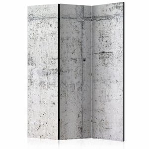 Vouwscherm / Kamerscherm - Betonnen muur 135x172cm, gemonteerd geleverd , dubbelzijdig geprint