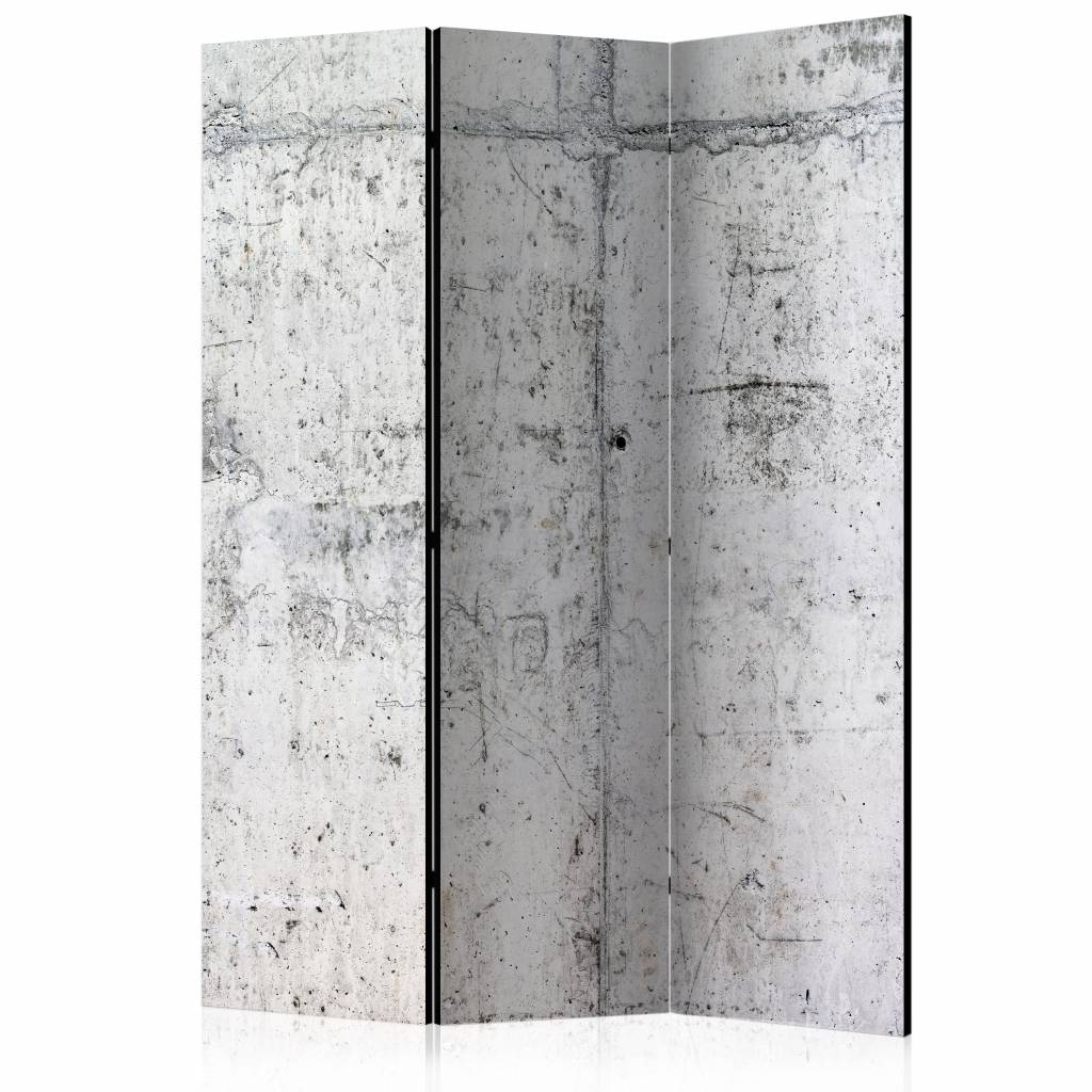 Vouwscherm / Kamerscherm - Betonnen muur 135x172cm, gemonteerd geleverd , dubbelzijdig geprint afbeelding