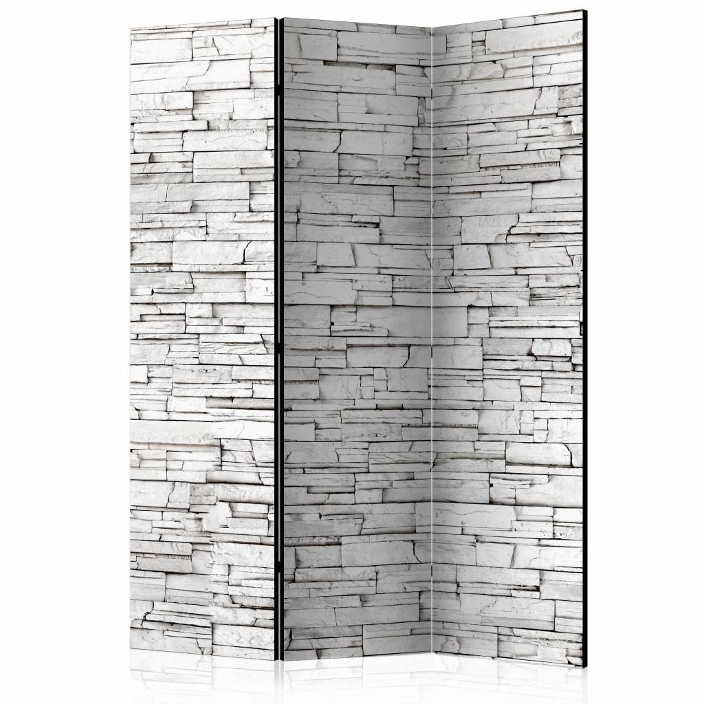 Vouwscherm / Kamerscherm - Witte muur 135x172cm, gemonteerd geleverd, dubbelzijdig geprint afbeelding