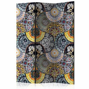 Vouwscherm / Kamerscherm - Geschilderd exotisme 135x172cm , gemonteerd geleverd, dubbelzijdig geprint