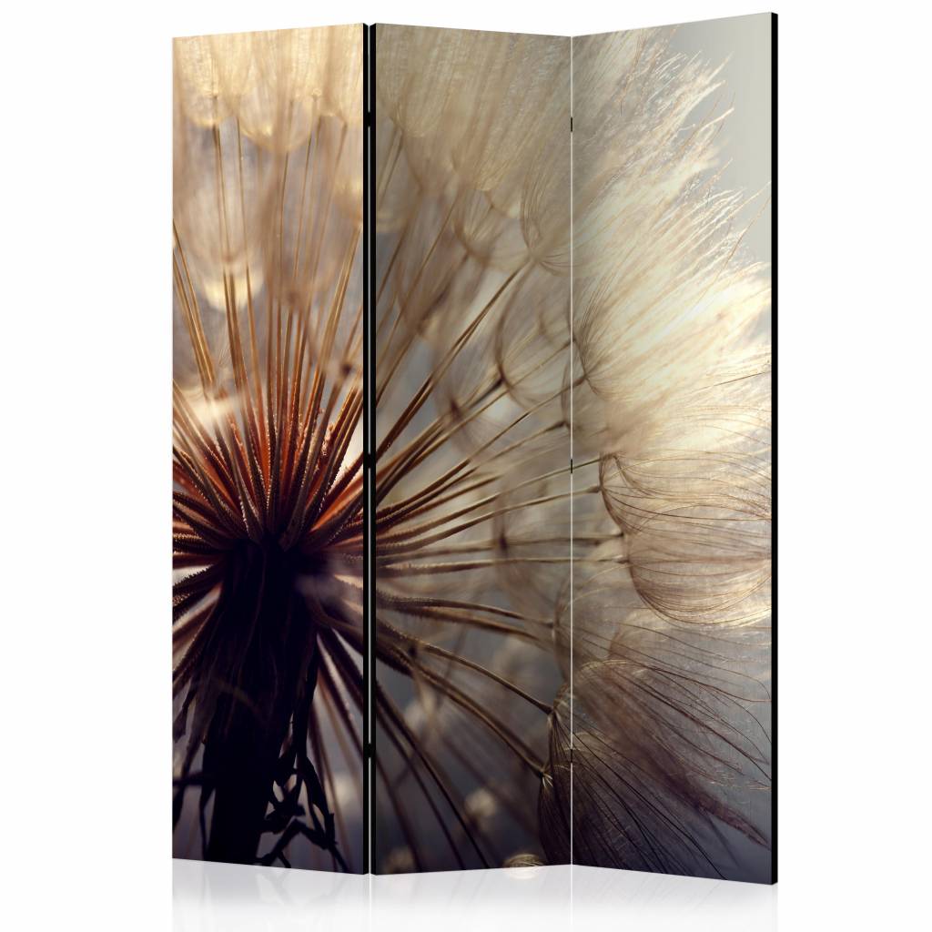 Vouwscherm / Kamerscherm - Kus van de paardenbloem 135x172cm , gemonteerd geleverd, dubbelzijdig geprint afbeelding