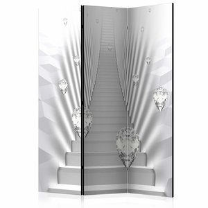 Vouwscherm / Kamerscherm - Trap op in het wit 135x172cm , gemonteerd geleverd , dubbelzijdig geprint
