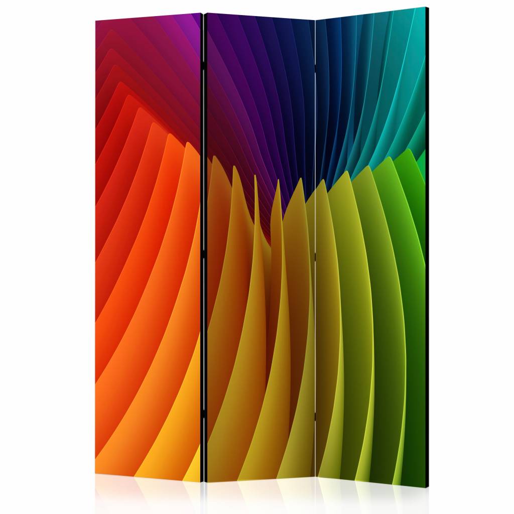 Vouwscherm / Kamerscherm - Regenboog scherm 135x172cm , gemonteerd geleverd , dubbelzijdig geprint afbeelding
