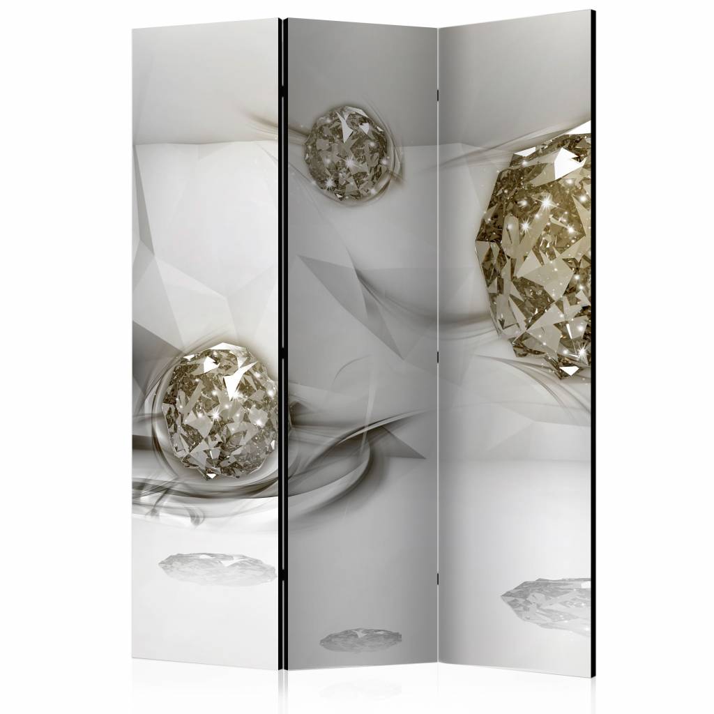 Vouwscherm / Kamerscherm - Abstracte diamanten 135x172cm , gemonteerd geleverd dubbelzijdig geprint afbeelding