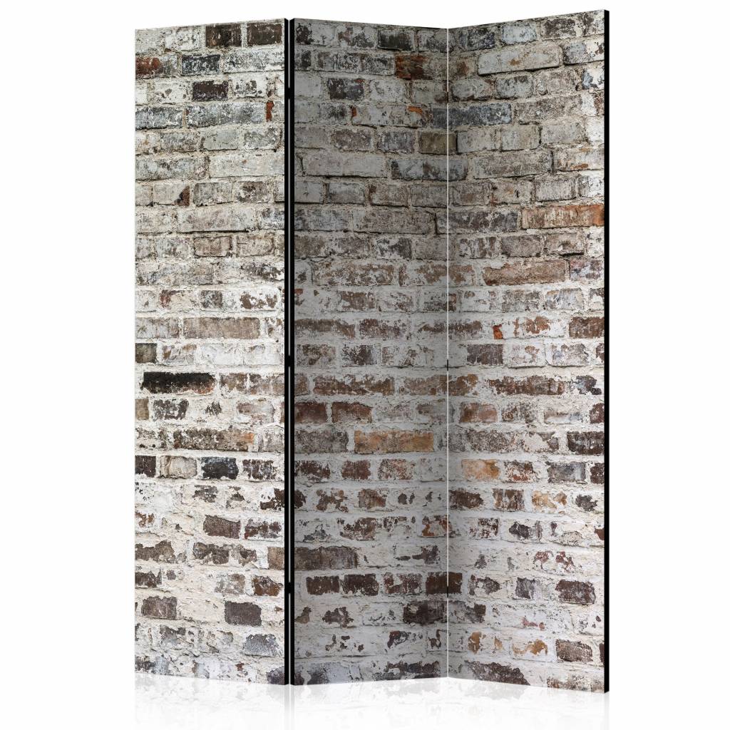 Vouwscherm / Kamerscherm - Oude stenen muur 135x172cm , gemonteerd geleverd dubbelzijdig geprint afbeelding
