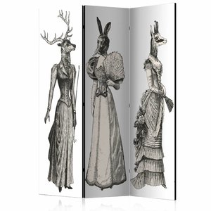 Vouwscherm / Kamerscherm - Aangekleed in de dierentuin 135x172cm, gemonteerd geleverd  dubbelzijdig geprint