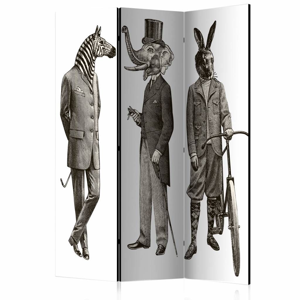 Vouwscherm / Kamerscherm - Elegante dierentuin 135x172cm, gemonteerd geleverd dubbelzijdig geprint afbeelding
