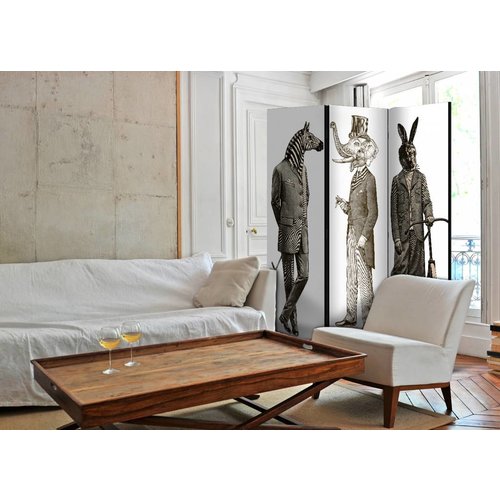 Vouwscherm / Kamerscherm - Elegante dierentuin 135x172cm, gemonteerd geleverd  dubbelzijdig geprint Vouwscherm / Kamerscherm - Elegante dierentuin 135x172cm, gemonteerd geleverd  dubbelzijdig geprint