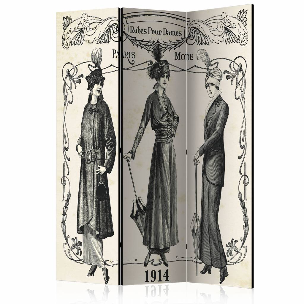 Vouwscherm / Kamerscherm - Jurken uit Parijs, 1914 135x172cm, gemonteerd geleverd dubbelzijdig geprint afbeelding