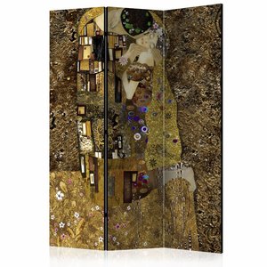Vouwscherm / Kamerscherm - Gouden kus naar Klimt 135x172cm, gemonteerd geleverd  dubbelzijdig geprint