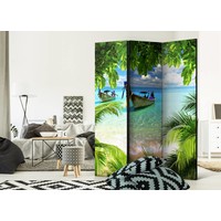 Vouwscherm - Tropisch paradijs 135x172cm , gemonteerd geleverd (kamerscherm) dubbelzijdig geprint Vouwscherm - Tropisch paradijs 135x172cm , gemonteerd geleverd (kamerscherm) dubbelzijdig geprint