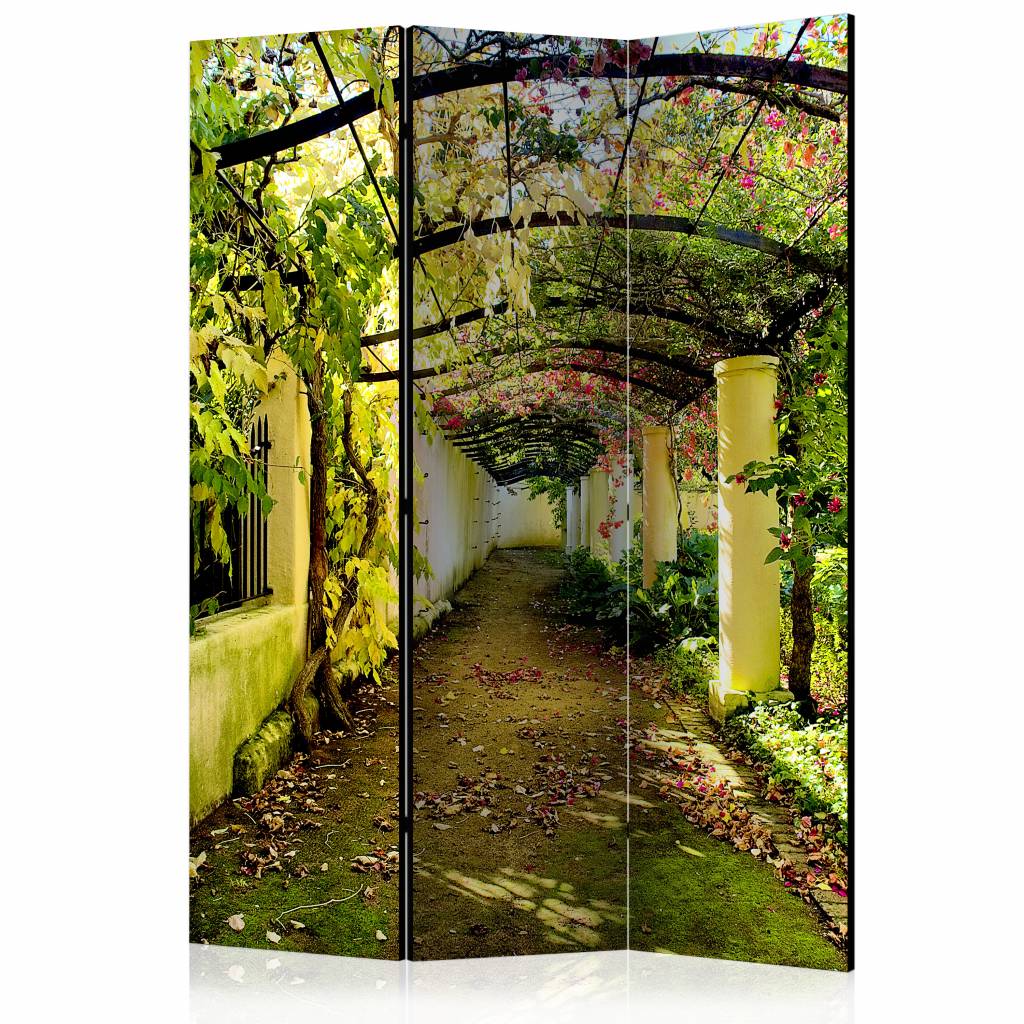 Vouwscherm / Kamerscherm - Romantische tuin 135x172cm , gemonteerd geleverd dubbelzijdig geprint afbeelding