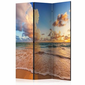 Vouwscherm / Kamerscherm - Zicht op Noordzee 135x172cm , gemonteerd geleverd  dubbelzijdig geprint