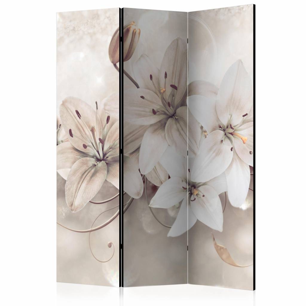 Vouwscherm / Kamerscherm - In het wit 135x172cm , gemonteerd geleverd dubbelzijdig geprint afbeelding