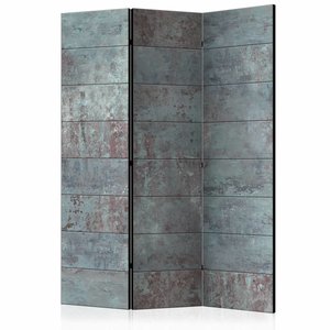 Vouwscherm / Kamerscherm - Turquoise Beton 135x172 cm , gemonteerd geleverd  dubbelzijdig geprint